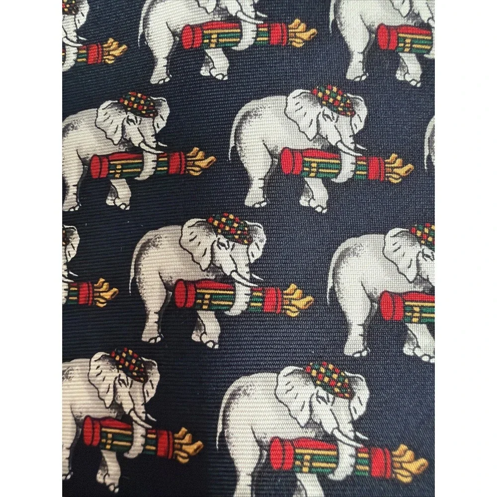 Brooks Brothers Necktie Makers Silk‎ Elephant Print Circus Tie